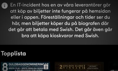 Filmstaden app meddelande